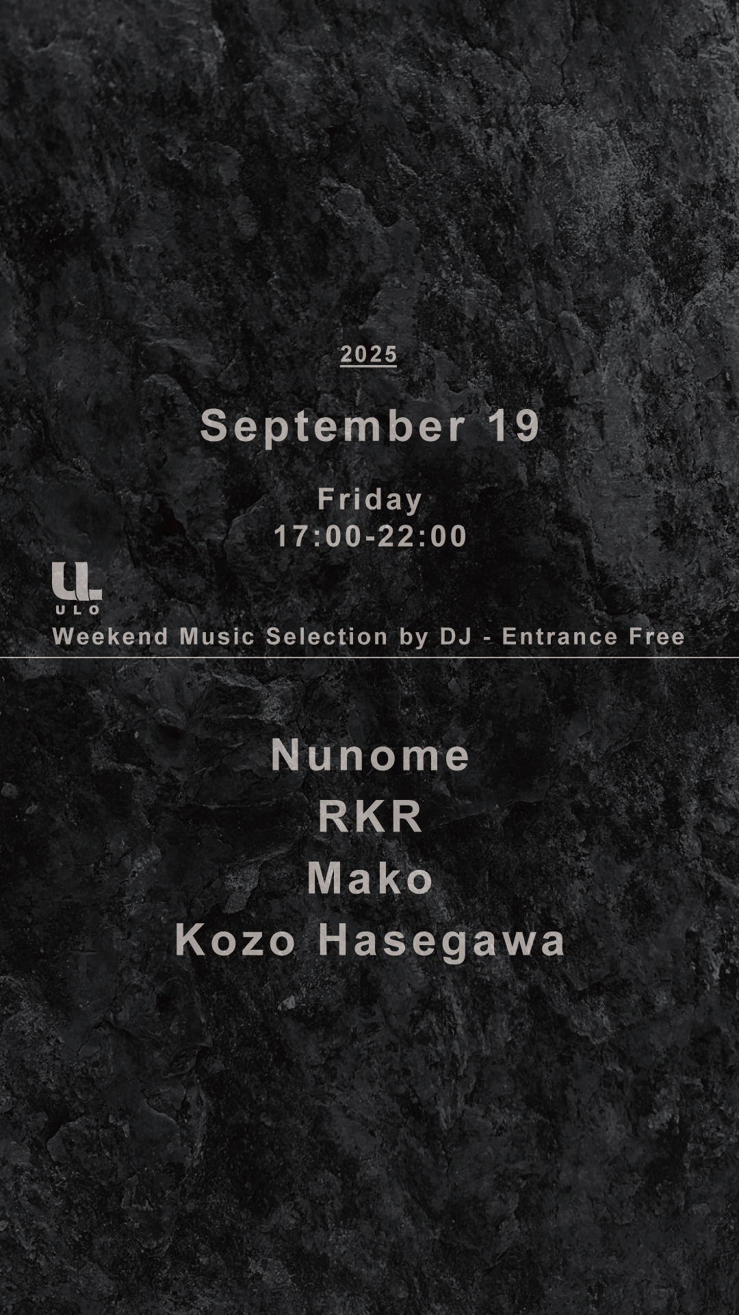 [September 19st,2025] ULO Weekend Music Selection